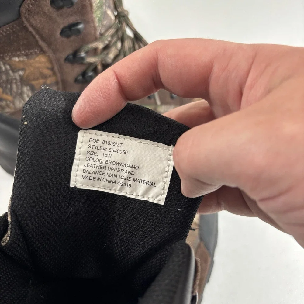 Itasca Realtree Camo Thinsulate 800 Gram Waterproof Hunting Hiking Boots 14 Wide